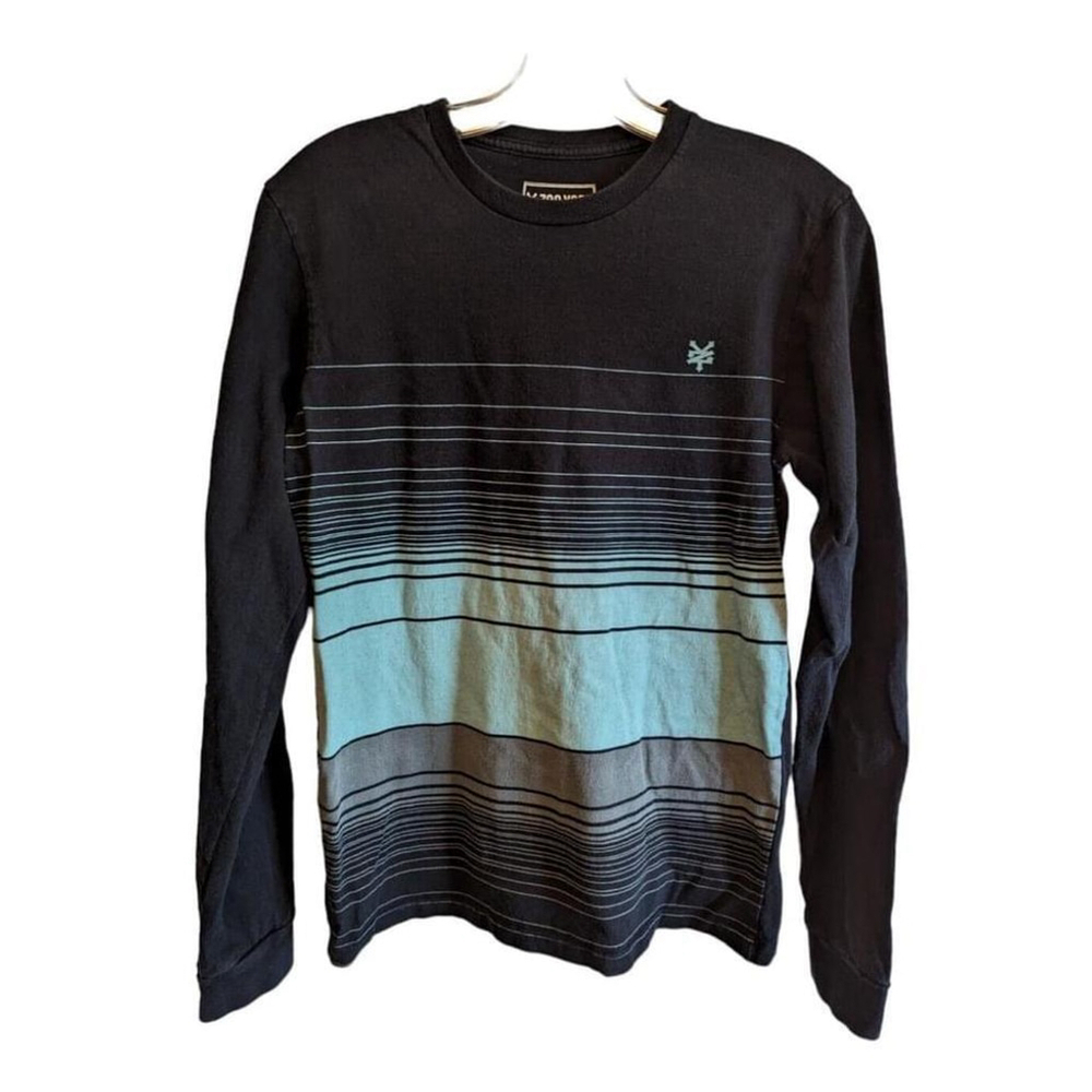 Zoo York T-Shirt Mens Size Small Long Sleeved Black Teal Graphic
